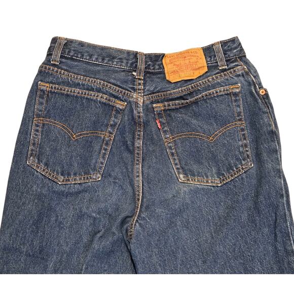 Vtg Levis 501 Jeans Button Fly USA 90s Blue Straight Juniors 13 29x30.5 Actual - Picture 5 of 16